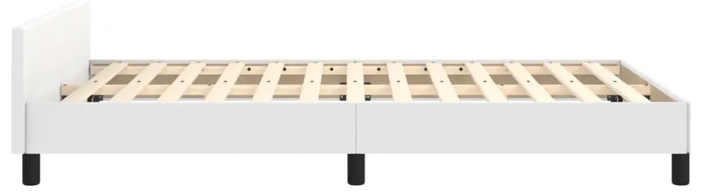 Estrutura cama c/ cabeceira 120x200 cm couro artificial branco