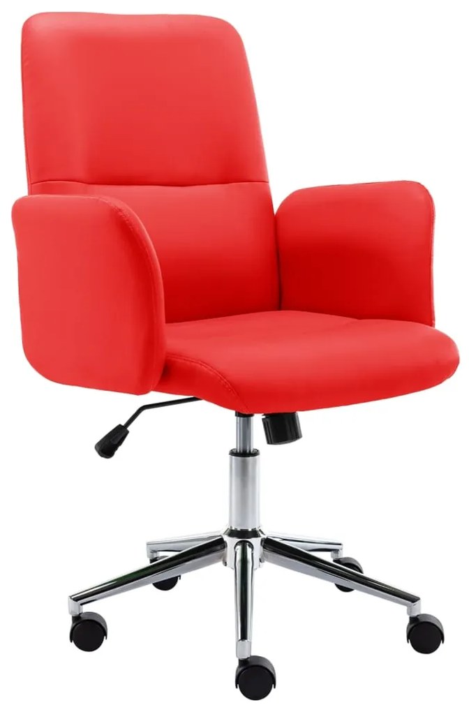 vidaXL Cadeira de escritório couro artificial vermelho