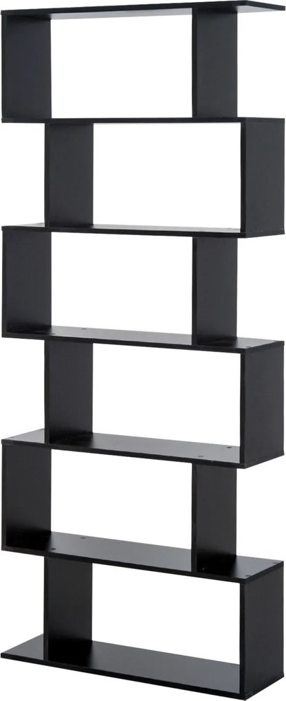 Estante Alto Livraría de 6 Estantes  para Sala de Jantar Desenho Moderno 80x23x192cm Preto