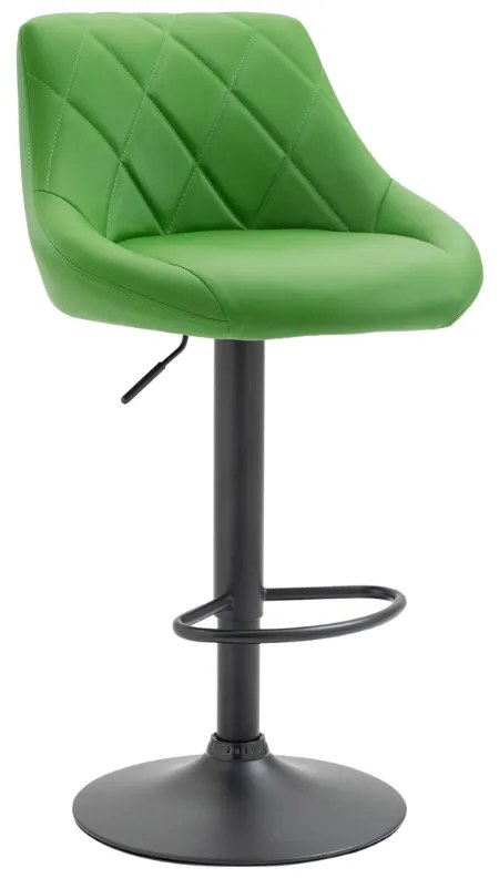 Banco de bar Lazio em couro sintético e com estrutura preta 46 x 83-104 x 49 cm Verde