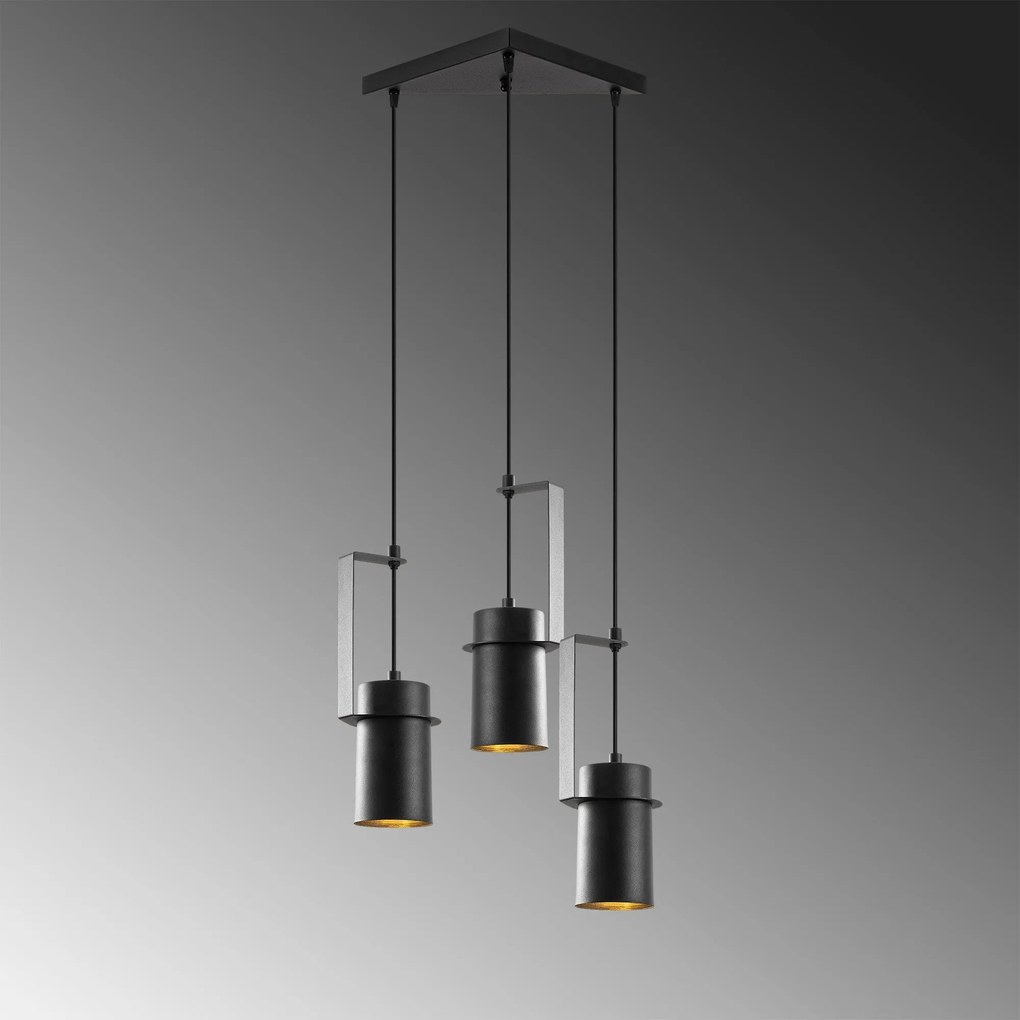 Candeeiro de Teto Spot – Preto – 40 x 40 cm
