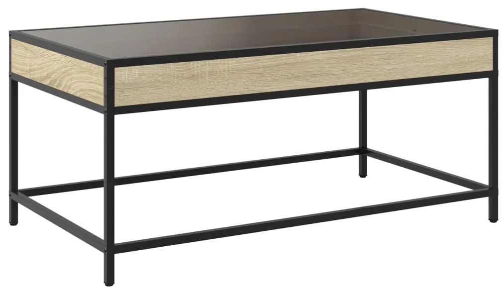 Mesa de centro luzes LED Infinity 90x50x41 cm carvalho sonoma