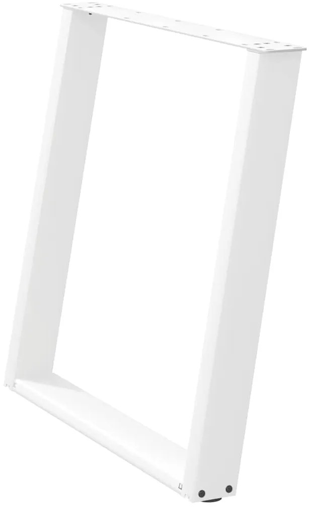 Pés de mesa de jantar em forma de U, 2 peças, branco, 70 x (72-73) cm,
