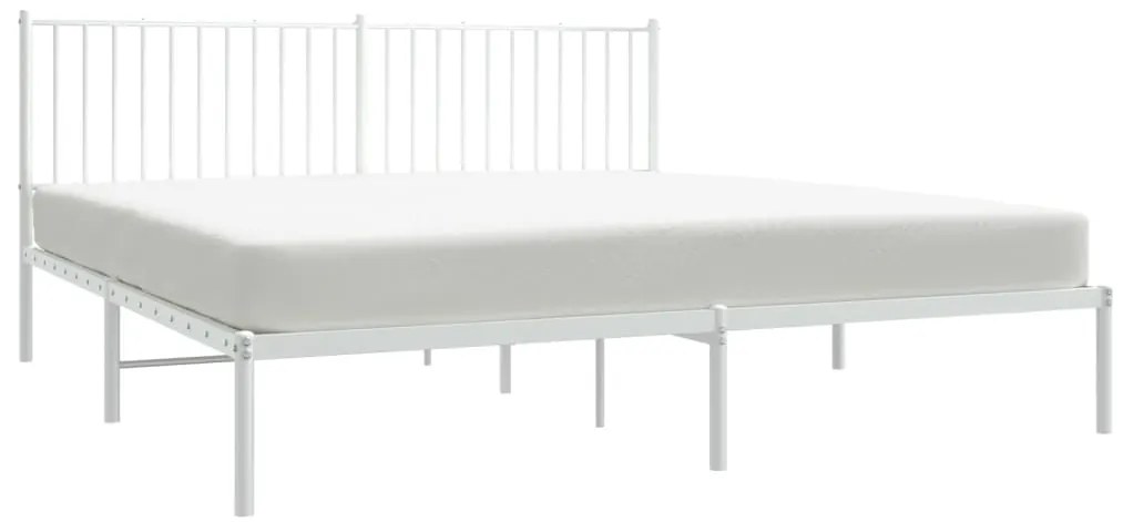 Estrutura de cama com cabeceira 180x200 cm metal branco