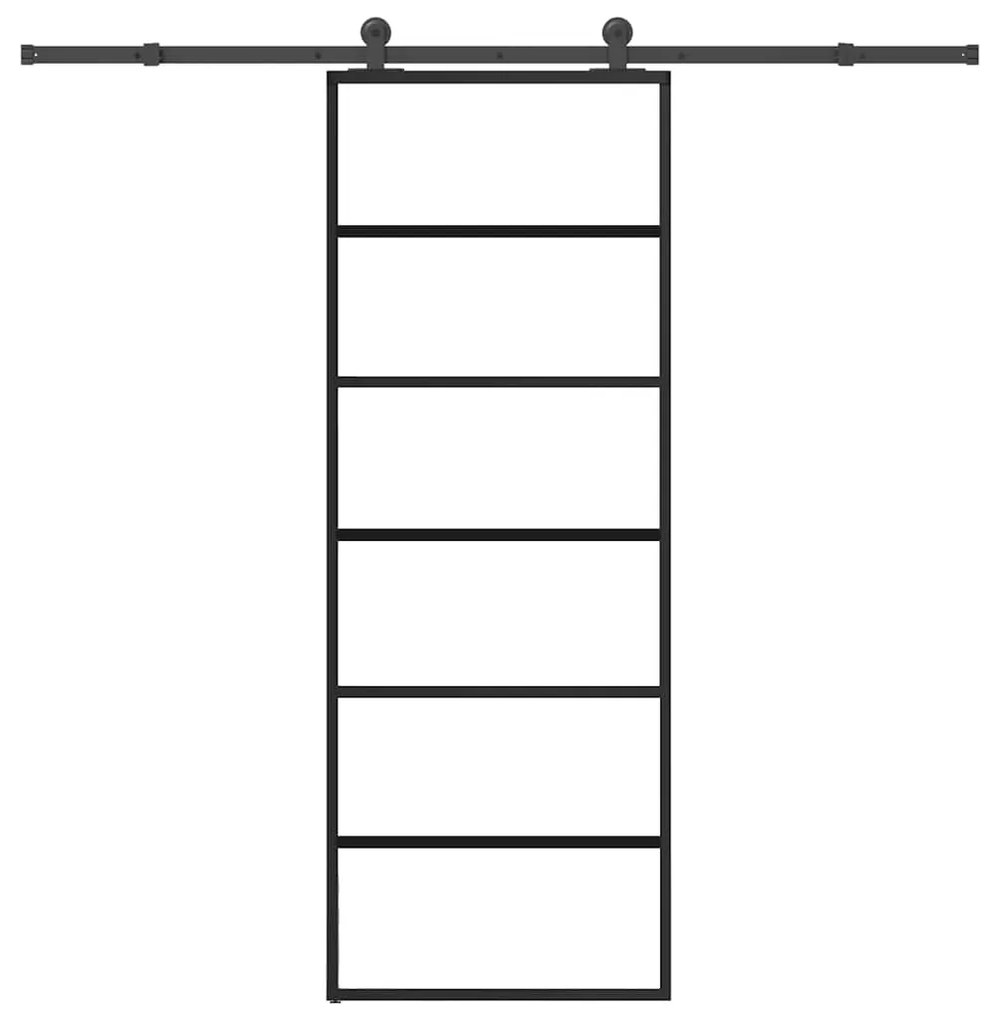 Porta deslizante c/ conj. ferragens 76x205cm vidro ESG/alumínio