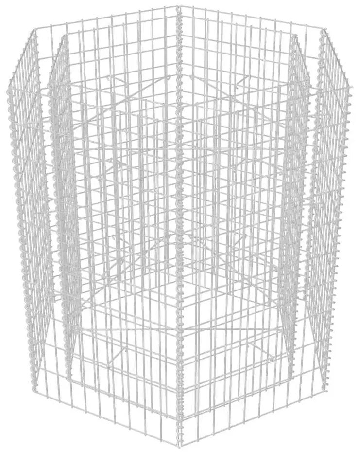 Canteiro elevado/cesto gabião hexagonal 100x90x100 cm