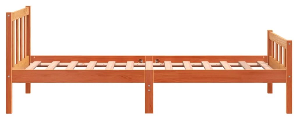 Cama sem colchão 75x190 cm madeira de pinho maciça castanho-mel