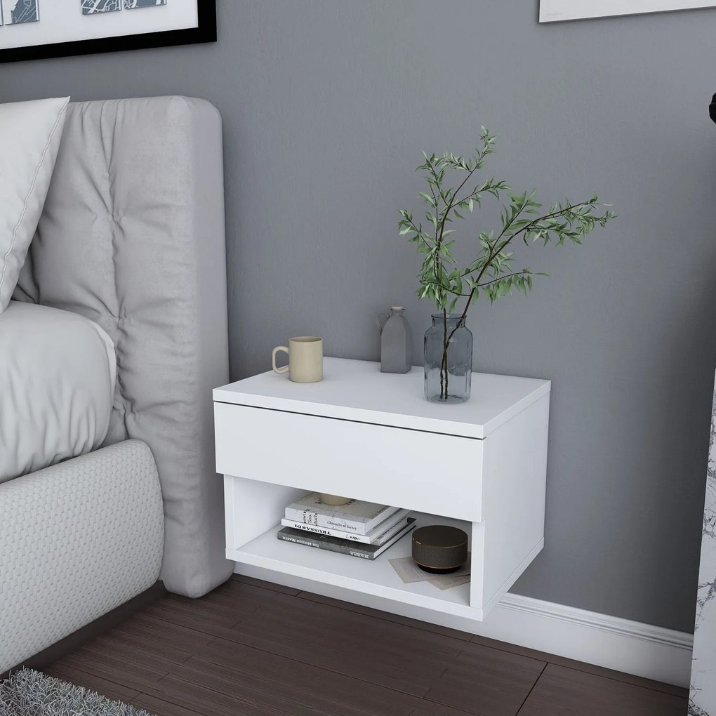 Mesa de Cabeceira Jamot – Branco – 44,6 x 29 x 31,9 cm