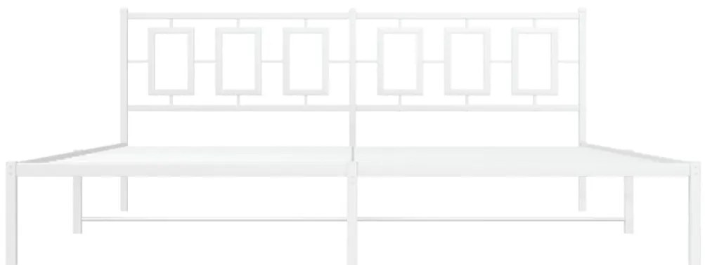 Estrutura de cama com cabeceira 200x200 cm metal branco
