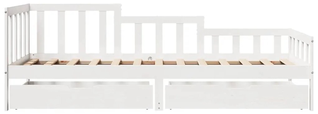 Sofá-cama com gavetas 80x200 cm madeira de pinho maciça