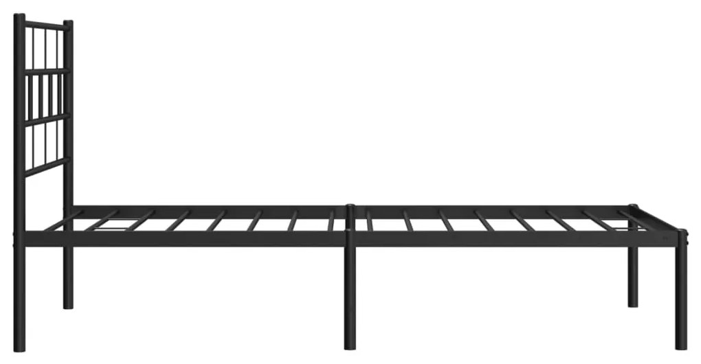 Estrutura de cama com cabeceira 80x200 cm metal preto