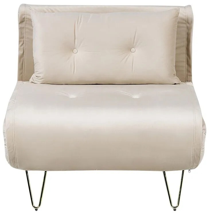 Conjunto de sofás-cama com 3 lugares em veludo creme VESTFOLD Beliani
