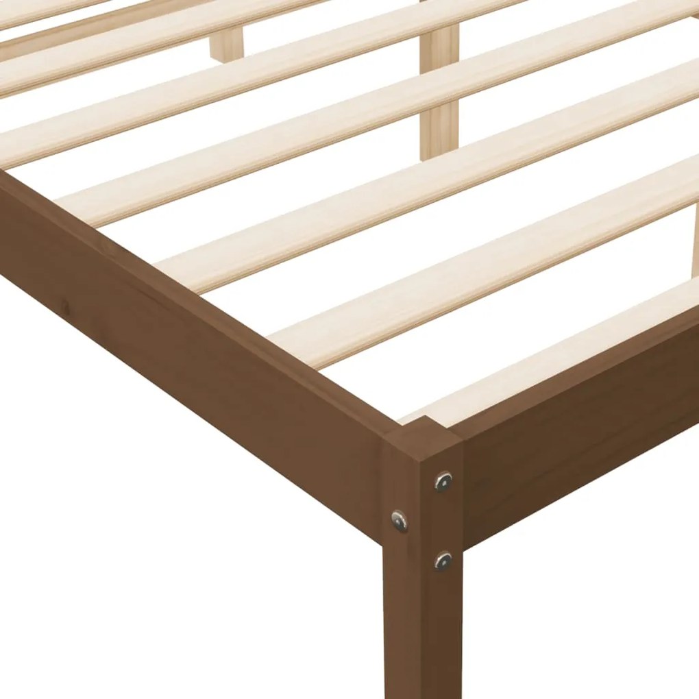 Cama para idosos king size 150x200 cm pinho maciço castanho mel