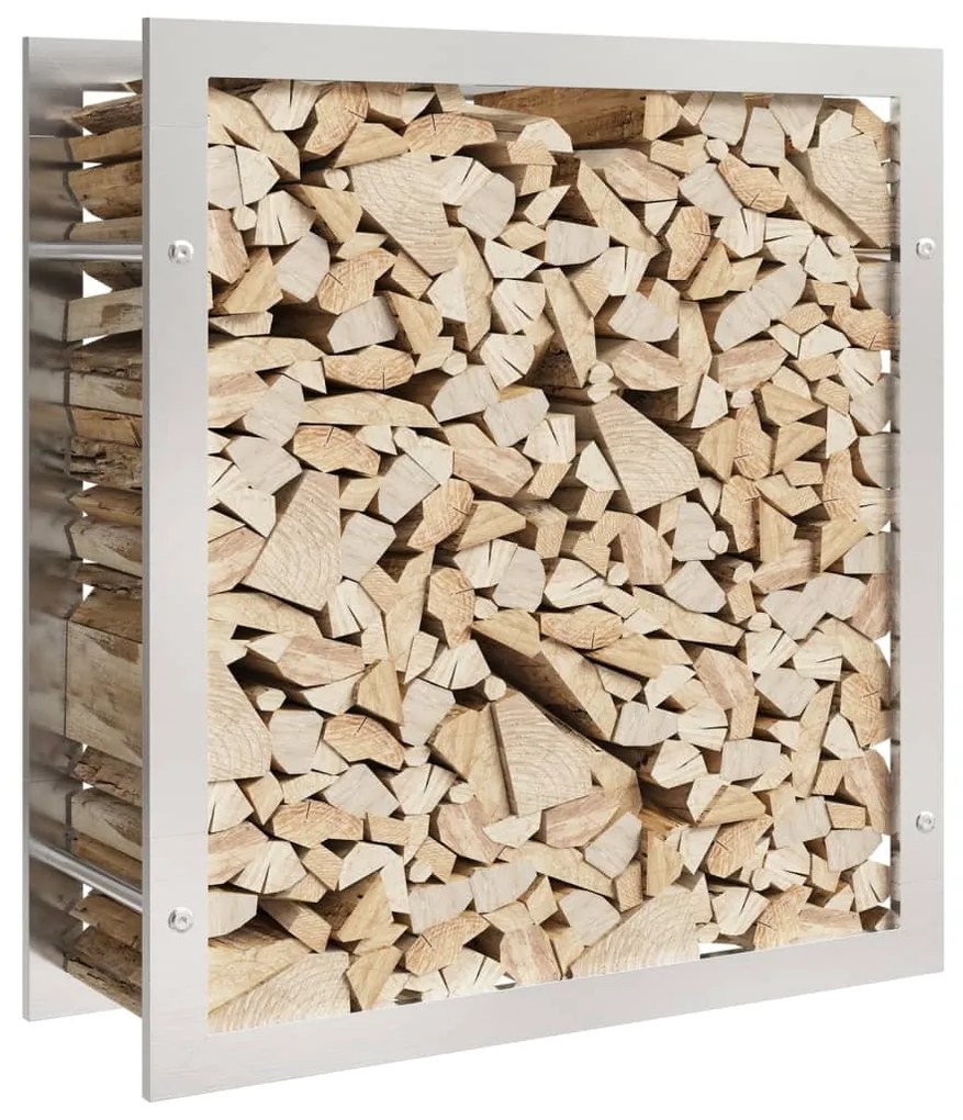 Suporte para lenha 80x28x86 cm aço inoxidável