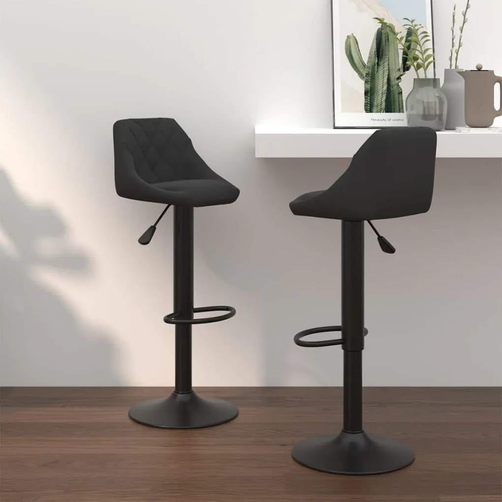 335346 vidaXL Bancos de bar 2 pcs veludo preto