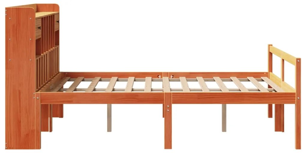 Cama com estante sem colchão 150x200 cm pinho maciço