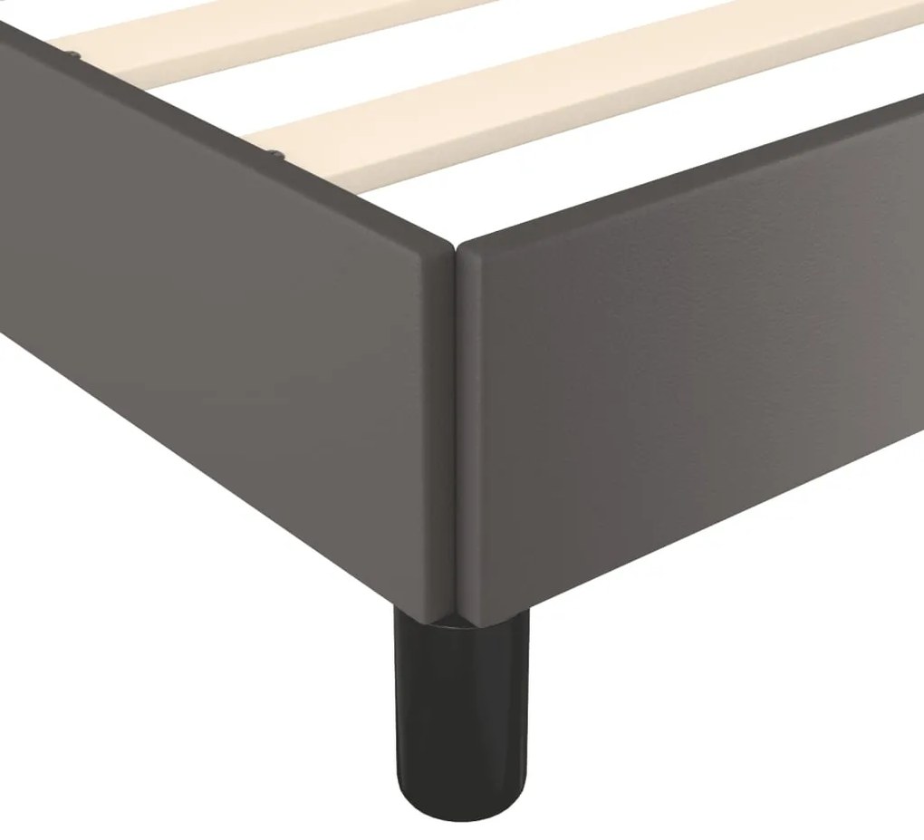 Estrutura de cama 140x190 cm couro artificial cinzento