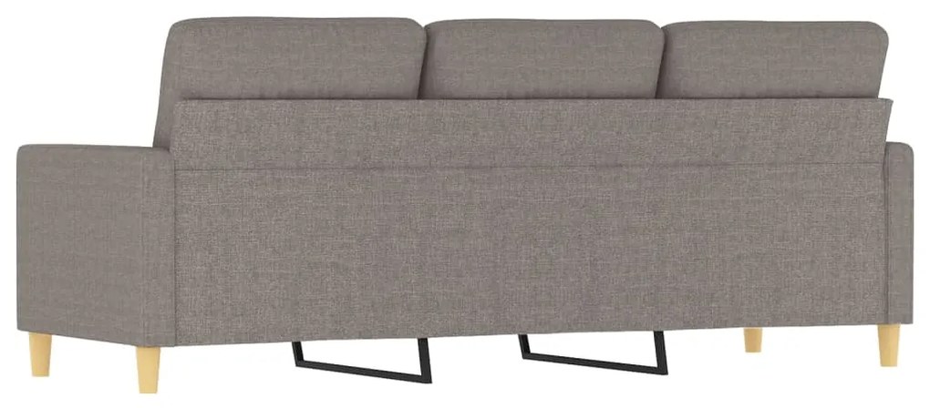 Sofá de 3 lugares tecido 180 cm cinzento-acastanhado