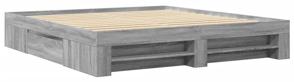 Estrutura de cama sem colchão 180x200 cm sonoma cinzento