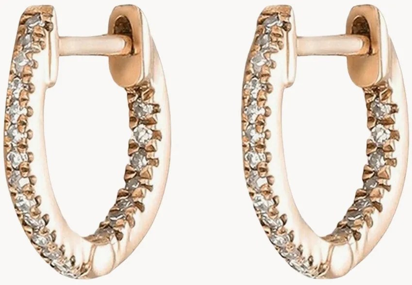 Brincos de argola em ouro rosa com diamantes Perfect