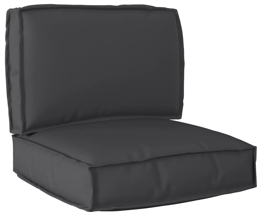 vidaXL Conjunto de Almofadas para Palete 2 pcs Preto 60 x 60 x 12 cm