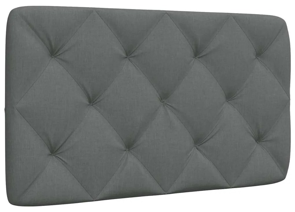 vidaXL Almofadão de cabeceira 80 cm tecido cinzento-escuro
