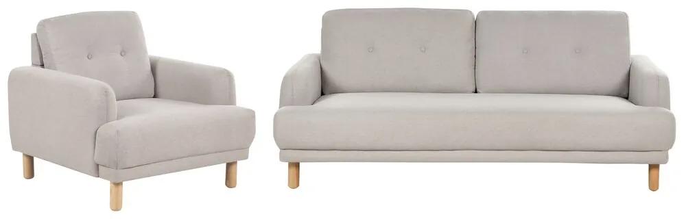 Conjunto de sofás com 4 lugares em tecido taupe TUVE Beliani