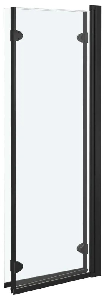 Divisória de chuveiro dobrável 3 painéis ESG 130x138 cm preto