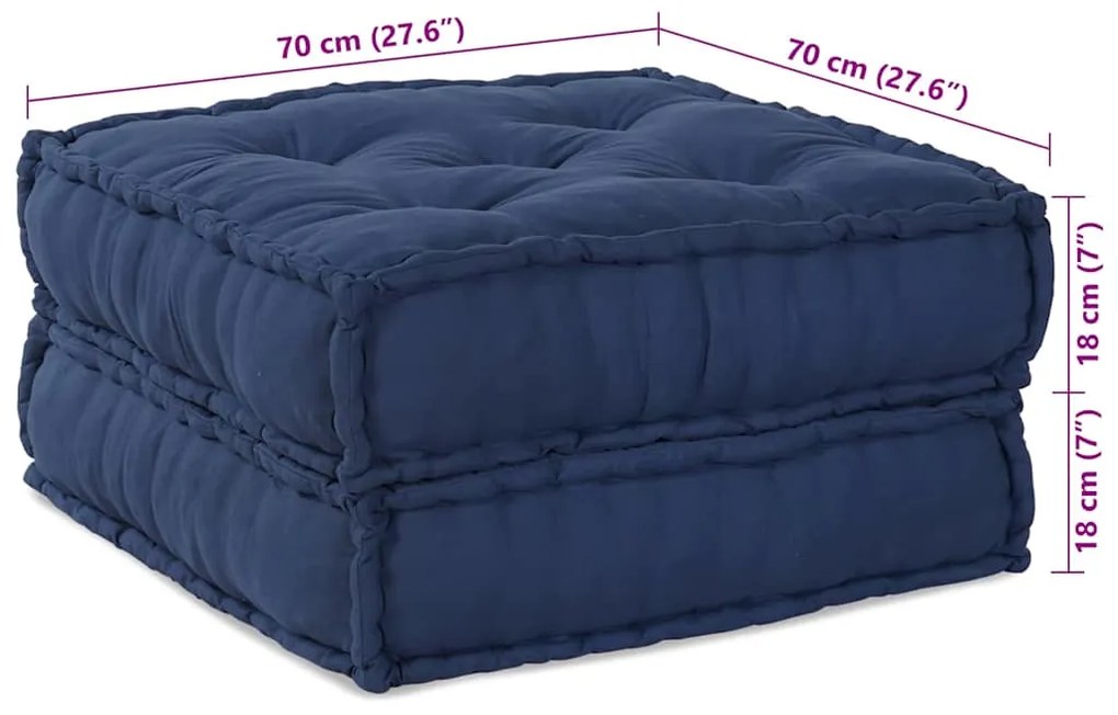 Pufe Modular em Índigo - 70x70x36 Tecido