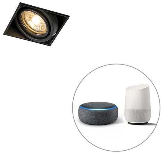LED Foco embutido inteligente preto incl. Wifi GU10 Trimless - Oneon 1 Moderno