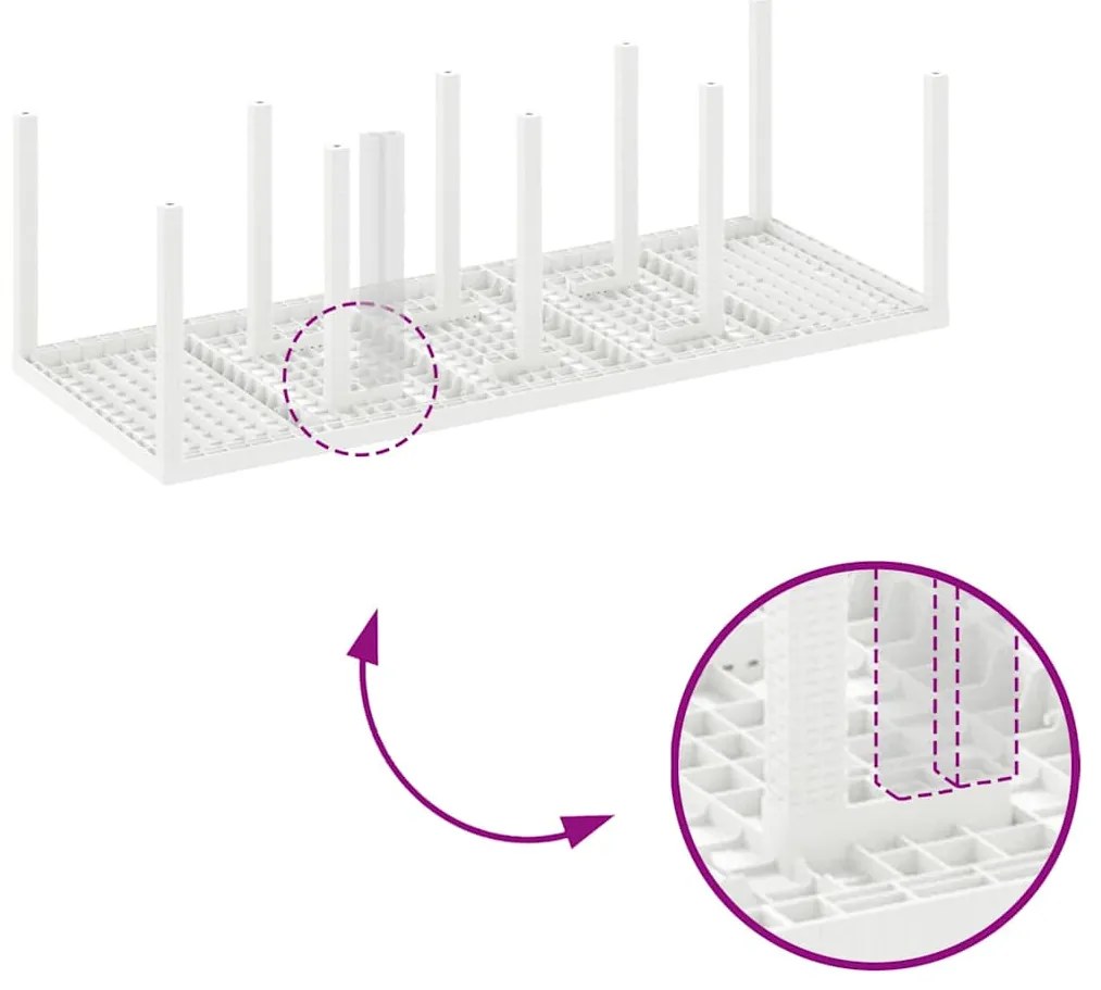 Conjunto de Jantar Jardim 11 pcs Branco 250 x 100 x 73 cm