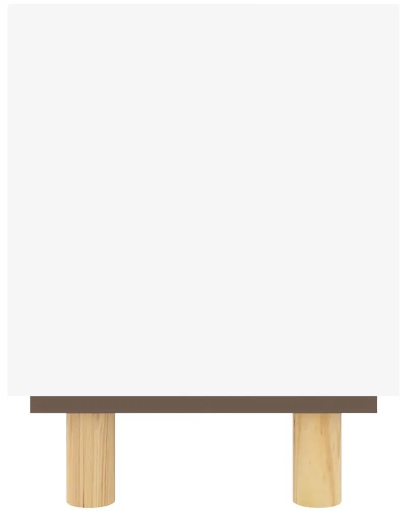 Móvel de TV 105x30x40 cm pinho maciço/vime natural branco