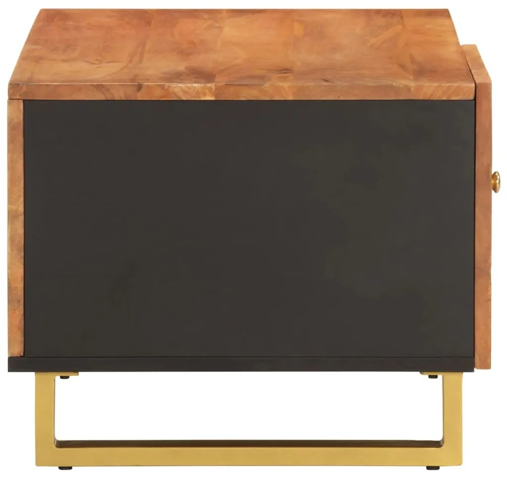 Mesa de centro 80x50x40 cm mangueira maciça castanho e preto