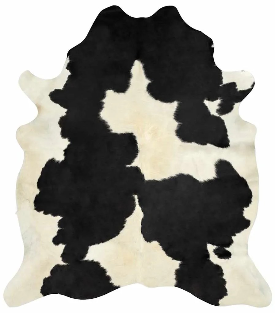 Tapete em pele de vaca genuína 150x170 cm preto e branco