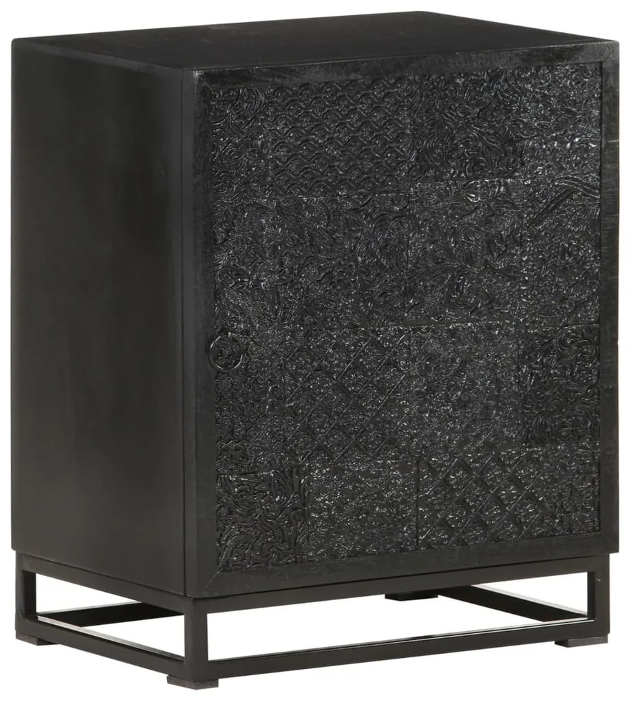 Mesa de cabeceira 40x30x50 cm acácia e mangueira maciça preto