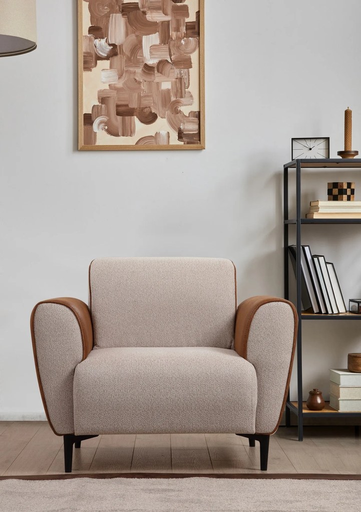 Sofá de 1 Lugar Aren – Bege – 100x85x85 cm