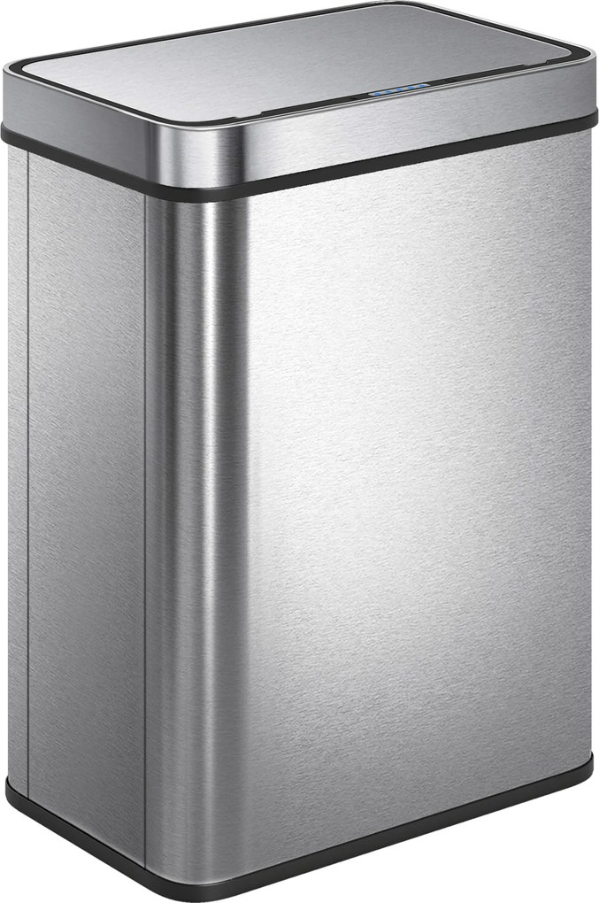 HOMCOM Lixeira com Sensor 50 L, tampa automática, aço inoxidável, uso versátil, cor prata | Aosom Portugal