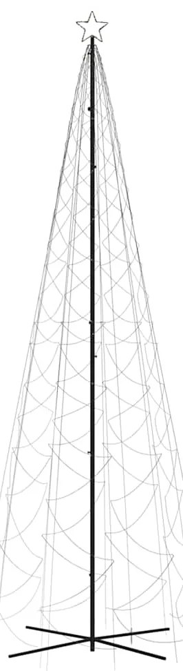 Árvore de Natal em cone 1400 luzes LED 160x500 cm branco quente