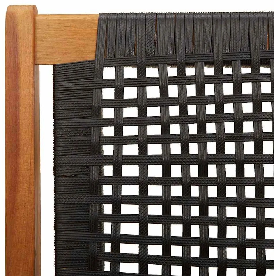 Banco de Jardim Preto 122x76x73,5 cm Madeira Sólida de Acácia