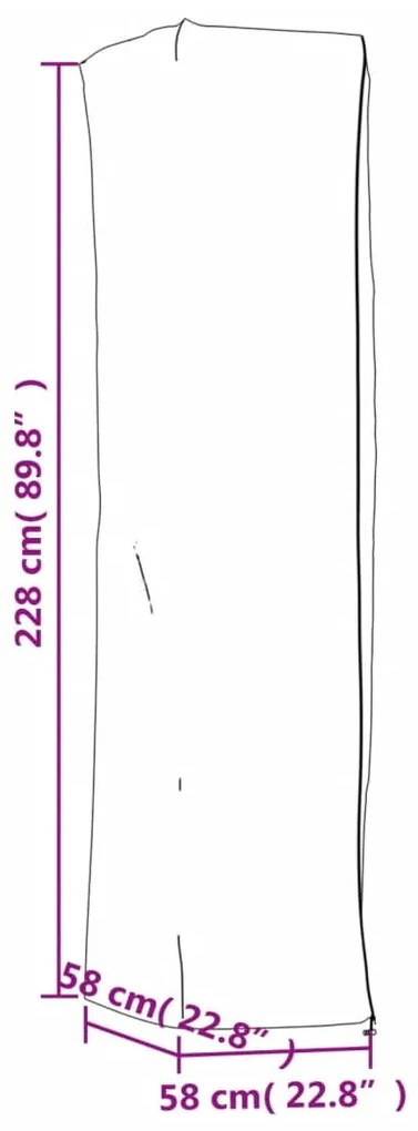 Capas p/ aquecedor forma pirâmide 2pcs 58x58x228 cm oxford 420D