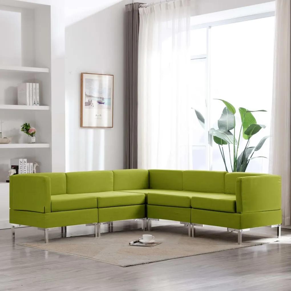 5 pcs conjunto de sofás tecido verde