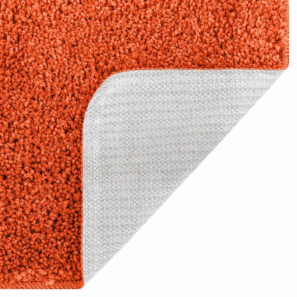 Tapete de Banho Rectangular Laranja 50x80 cm Polipropileno Antiderrapa