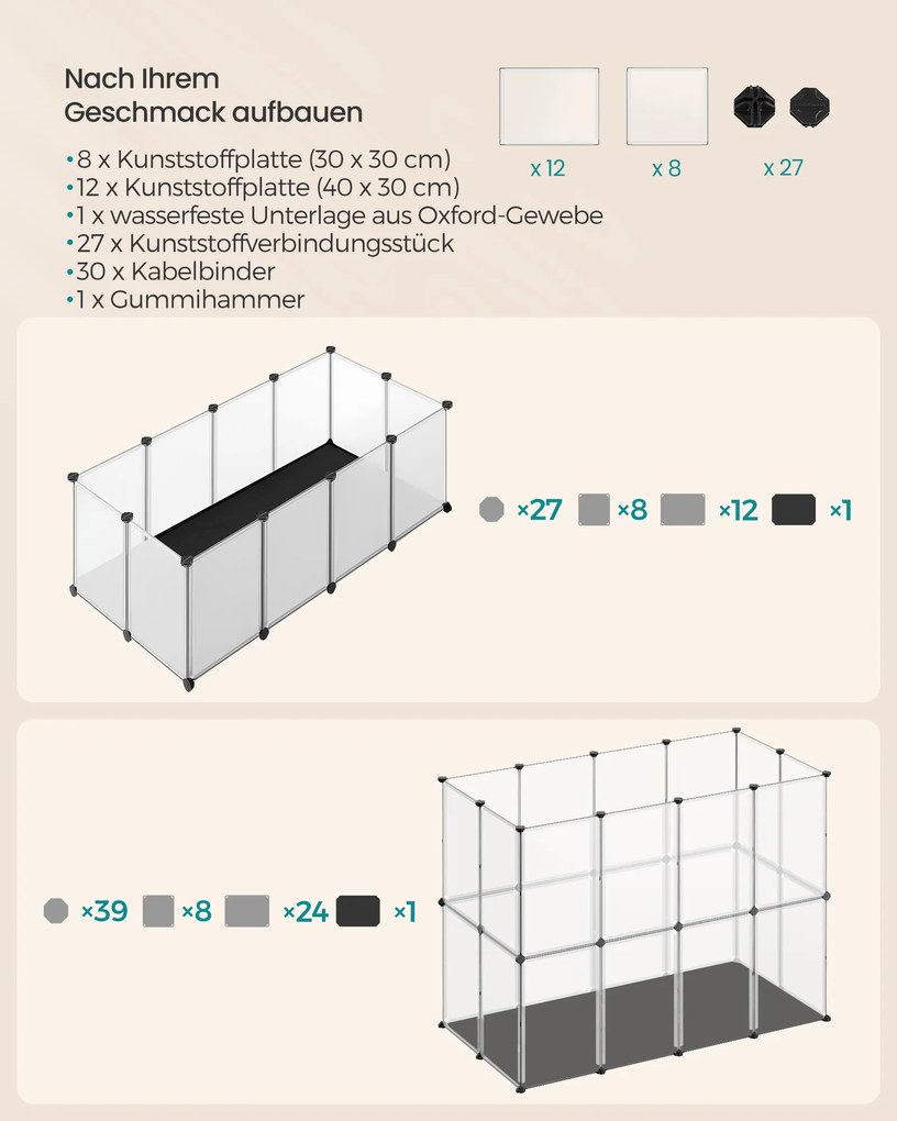 Parque para animais pequenos com placas de base 125 x 63 x 42 cm Branco