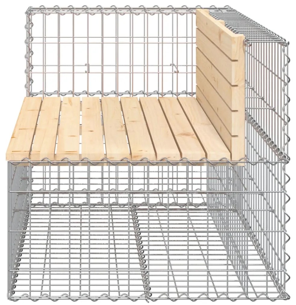 Banco de jardim c/ design gabião 122x71x65,5 cm pinho maciço