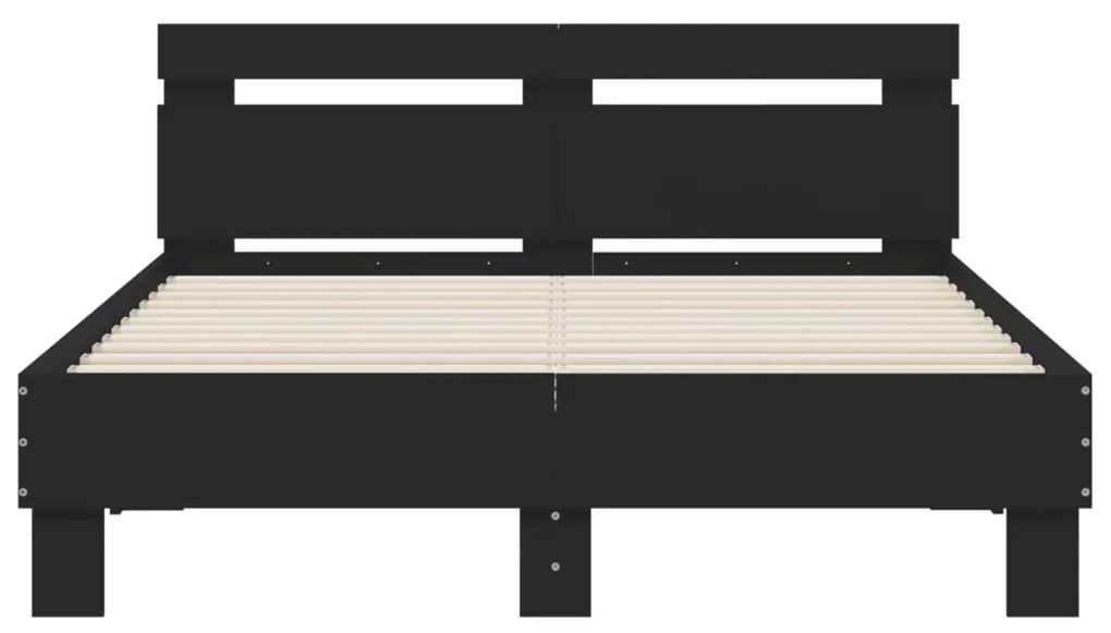 Estrutura cama c/ cabeceira 120x190 cm derivados madeira preto