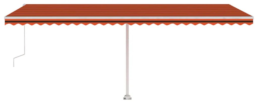 Toldo automático independente 600x300 cm laranja e castanho