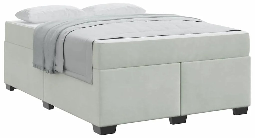 Estrutura de cama com colchão Cinzento-claro 160 x 200 cm