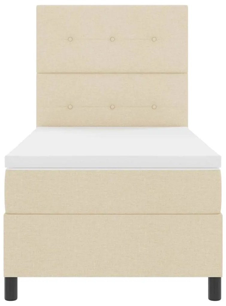 Cama Box Spring com Colchão Bege 100x200 cm Tecido