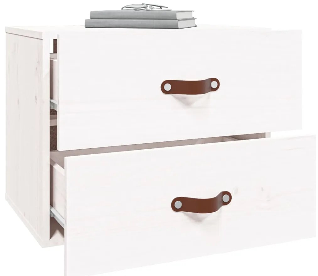 Mesas de cabeceira de parede 2 pcs 50x36x40 cm branco