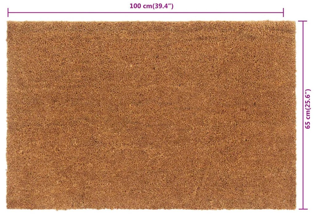 Tapete de porta 65x100 cm fibra de coco tufada natural